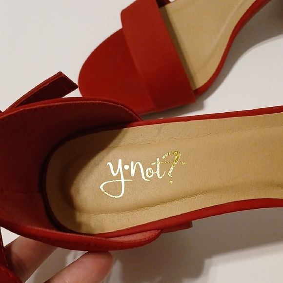 Vibrant Scarlet Block Heel Sandals From Y.NOT - Picture 2 of 6